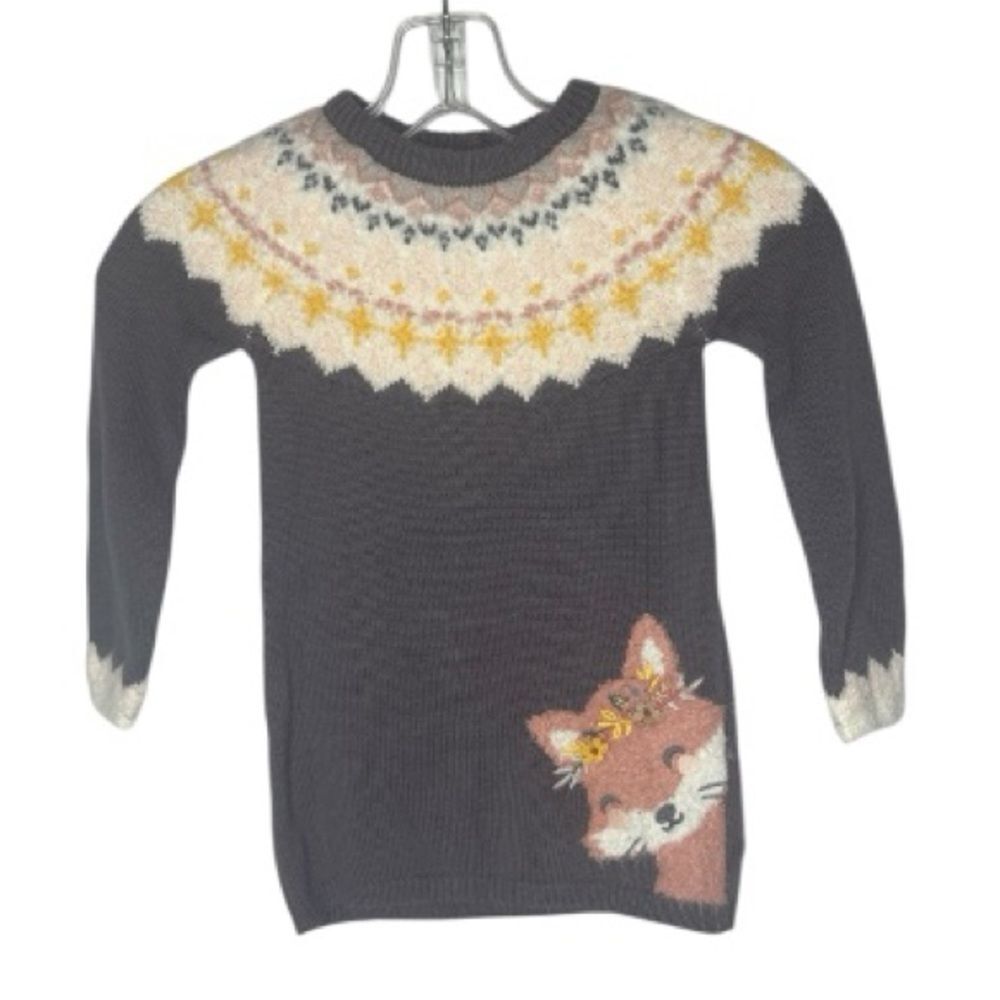Aspen Kids Fair Isle Fox Sweater‎ Dress. Size 3T.